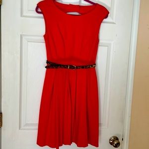 Red Nordstrom fit n flare dress